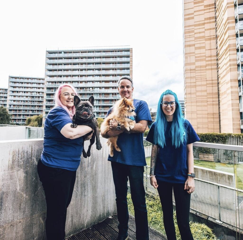 Sacha Lord with dogs